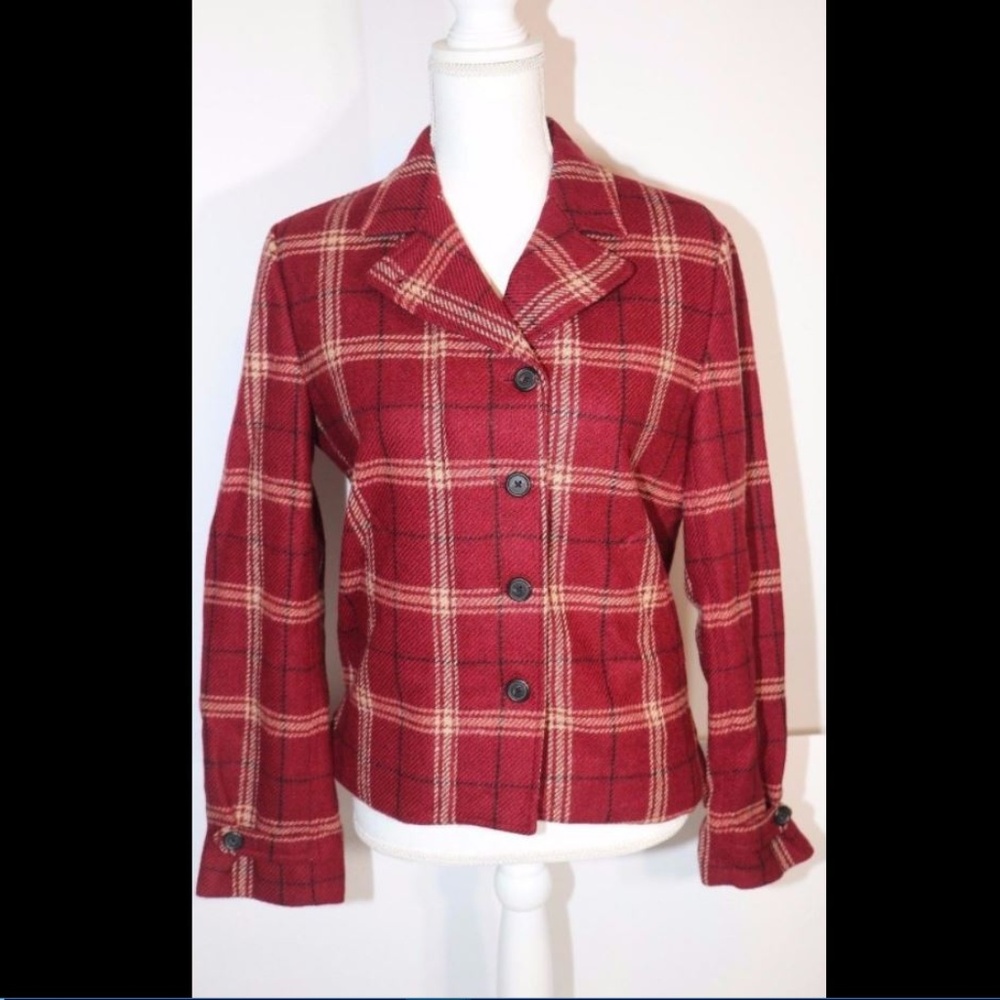 LRL Lauren Ralph Lauren Plaid Jacket SZ 6 100%Wool